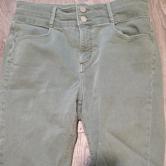 LOFT Olive Green High Waist Skinny Jeans - Picture 6 of 16